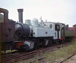 Locomotive Mallet no&nbsp;104 à Tournon en 1975.