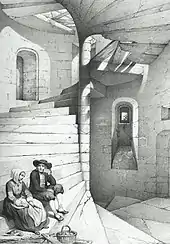 L'Escalier du manoir de Kerautret, probablement en Plougoulm.