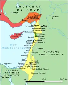 États latins en 1165.