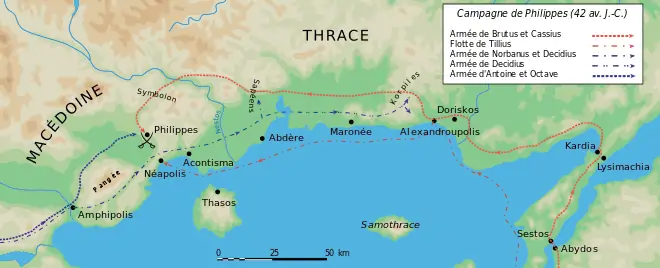 Carte de la Macédoine orientale.