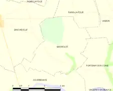 Carte de la commune de Baignolet, 2012.