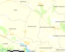 Carte de la commune de Billancelles.