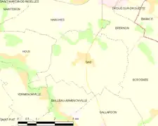Carte de la commune de Gas.