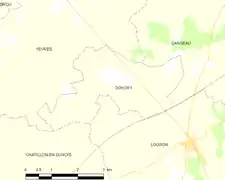 Carte de Gohory et des communes limitrophes.