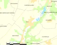 Carte du territoire de la commune de Jouy.