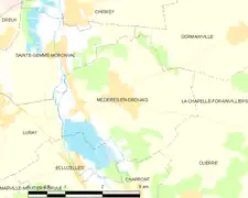 Carte de la commune de Mézières-en-Drouais.