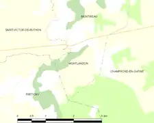 Carte de la commune de Montlandon.