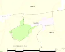 Carte de la commune de Villebon.