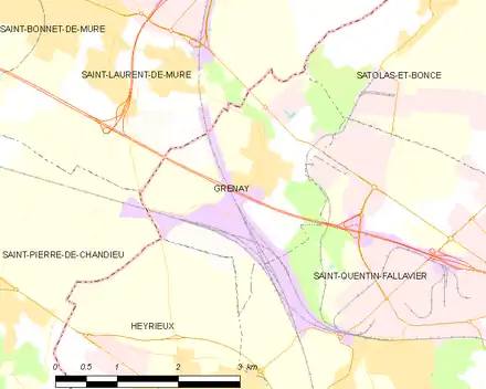 Carte des communes limitrophes