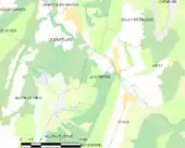 Carte montrant La Compôte et les communes voisines.