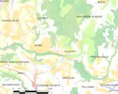 Carte montrant Fillinges et les communes voisines.