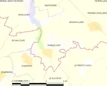 Carte de la commune de Rubescourt