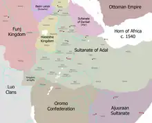 Éthiopie vers 1540.