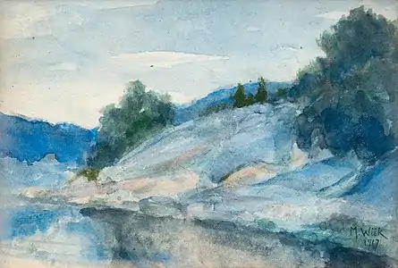 Paysage avec falaises.