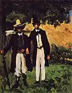 Marion et Valabrègue partant pour le motif, Paul Cézanne, 1866