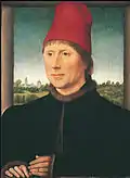Hans Memling : Portrait de l'homme au bonnet rouge