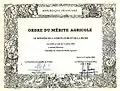 Diplôme du Mérite agricole (en 2000).