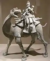 Chameau non émaillé et cavalier Sogdien