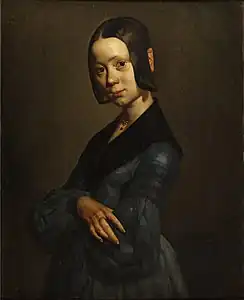 Pauline Ono en robe bleue, un autre portrait de la jeune femme par son époux, également au musée Thomas-Henry.