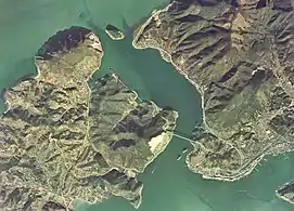 Vue aérienne du détroit de Misumi