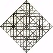 Composition en losange avec lignes grises (Composition dans le losange), 1918, huile sur toile, 121 cm en diagonale, Gemeentemuseum.