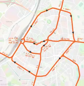 jusq'au 17 mars 1956*Puis service 82 à partir du 1er octobre 1952.**Entre le 23 mai 1954 et le 17 mars 1956.