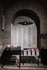 Plaque des Morts pour la France.