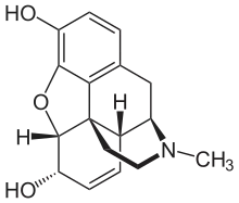 Formule structurale de la morphine.