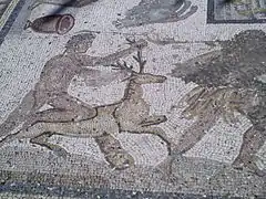Fragment de la mosaïque des travaux d'Hercule, IIIe siècle, biche de Cérynie