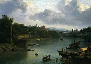 Vue du Tibre à Rome, 1690, Musée national de Varsovie