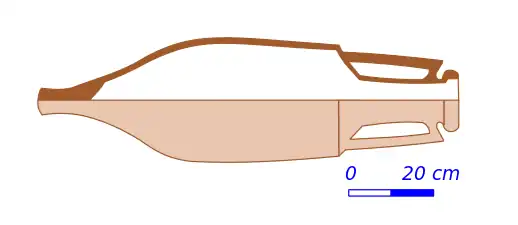 Dessin reproduisant schématiquement une amphore en volume et en coupe.