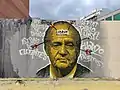 Peinture murale de soutien à Barcelone. Elle a été détruite en février 2021 sur ordre de la garde urbaine de Barcelone.