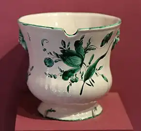 Rafraîchissoir à verres, camaïeu vert de petit feu, Fabrique Ferrat