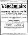 no&nbsp;1 du Vendémiaire, bulletin officiel de la Confédération Générale des Vignerons du Midi (CGV)