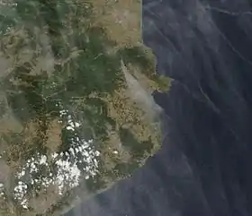 Image satellite de l'incendie prise par la NASA.