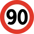 Limitation à la vitesse maximale de 90&nbsp;km/h.