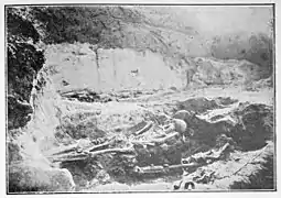 Tombes de la nécropole de Saint-Urnel sur le site en 1923.