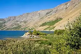 L'une des sources chaudes qui alimentent le lac Nemrut.