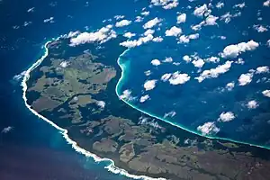 Vue aérienne de Teressa, l'une des îles Nicobar