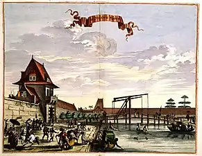 Le port colonial de Batavia (Jakarta), publié par la veuve de Jacob van Meurs, 1682