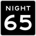 Vitesse maximale autorisée de nuit de 65&nbsp;mph, soit 105&nbsp;km/h