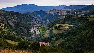 Vue sur l'emplacement du château médiéval.