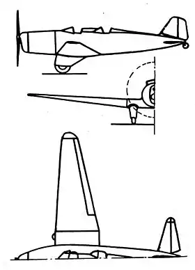 Plan « trois vues » du Northrop Beta.