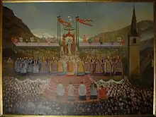 Tableau no&nbsp;14 représentant le couronnement de N.-D.du Laus en 1855.