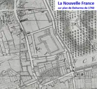 Nouvelle France sur le plan Deharme de 1760.