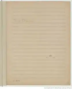 page de titre du manuscrit autographe