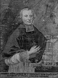 Jean-Baptiste d'Orlier de Saint-Innocent, évêque de Pignerol (tableau du XVIIIe&nbsp;siècle, couvent des Servites de Marie de Turin).