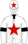 White, red star, black armlets, white cap, red star