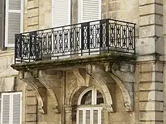 Le balcon de la façade nord.