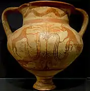 Cratère aux bouquetins, vers 1400-1200 av. J.-C.) trouvé à Ligórtynos (Musée du Louvre, CA883)